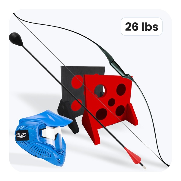 SÚPRAVA Archery Tag Premium 26 lbs - pre 12 hráčov - rýchle šípy